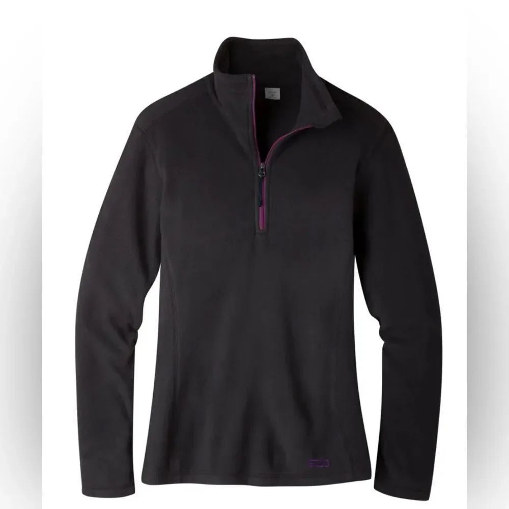 Stio Stettner Microfleece Half Zip Pullover Size L Black Purple